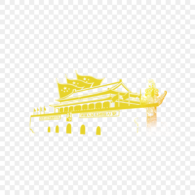矢量绿色天安门人民英雄纪念碑