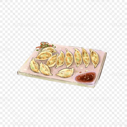 手工煎饺手绘画素材图片
