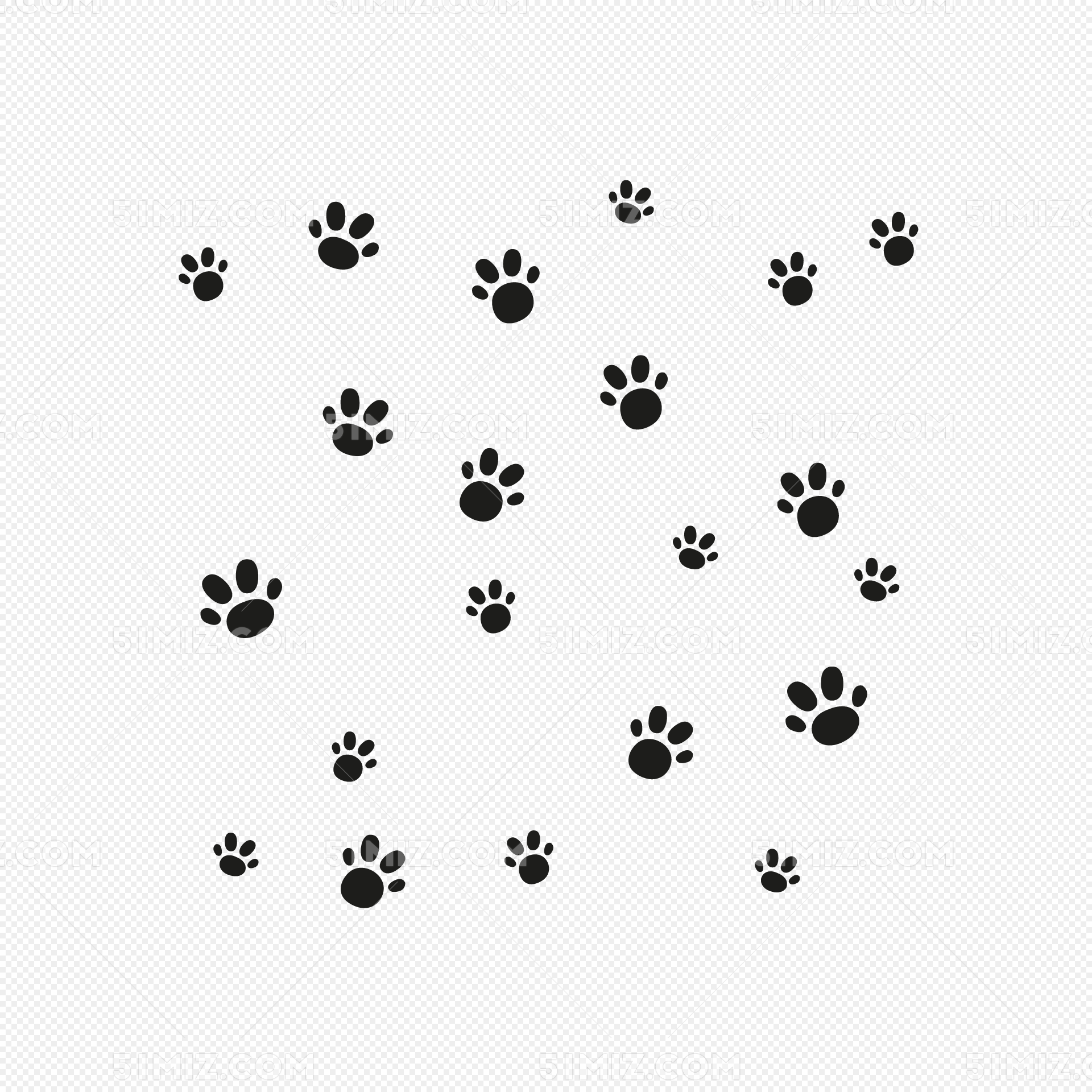 黑色宠物狗脚印矢量图