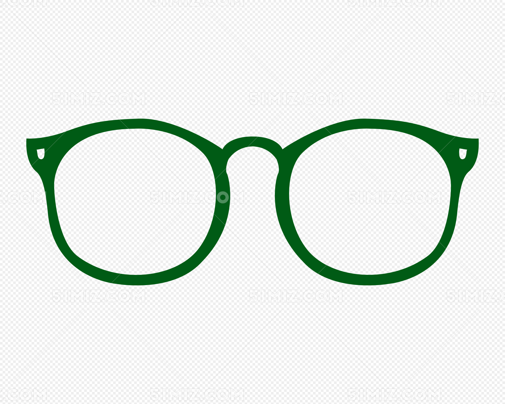 绿色卡通眼镜图