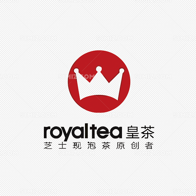 皇茶奶茶店logo矢量