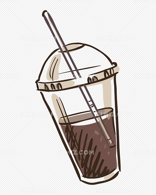 手绘奶茶矢量素材图