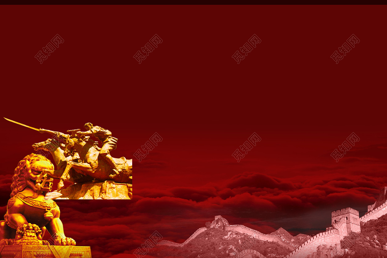 中国风红色山河背景素材