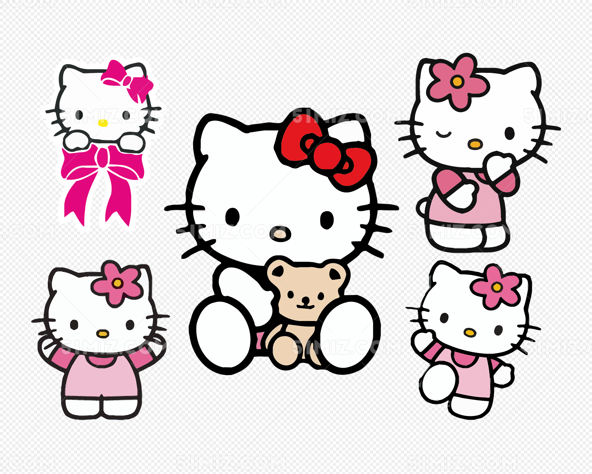 Pink Hello Kitty HD桌面壁纸：宽屏：高清晰度：全屏