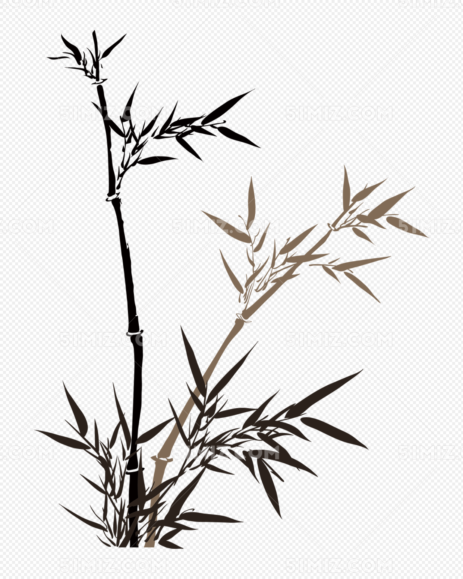 中国风竹子水墨素材