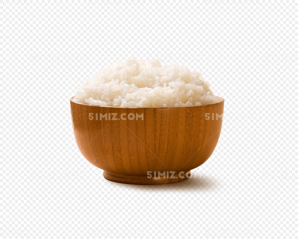 木头碗里的香喷喷米饭