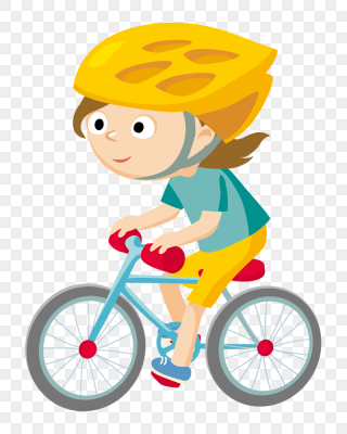 卡通骑自行车人物素材