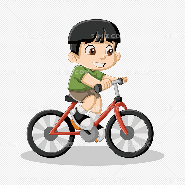 骑着自行车的小男孩矢量图