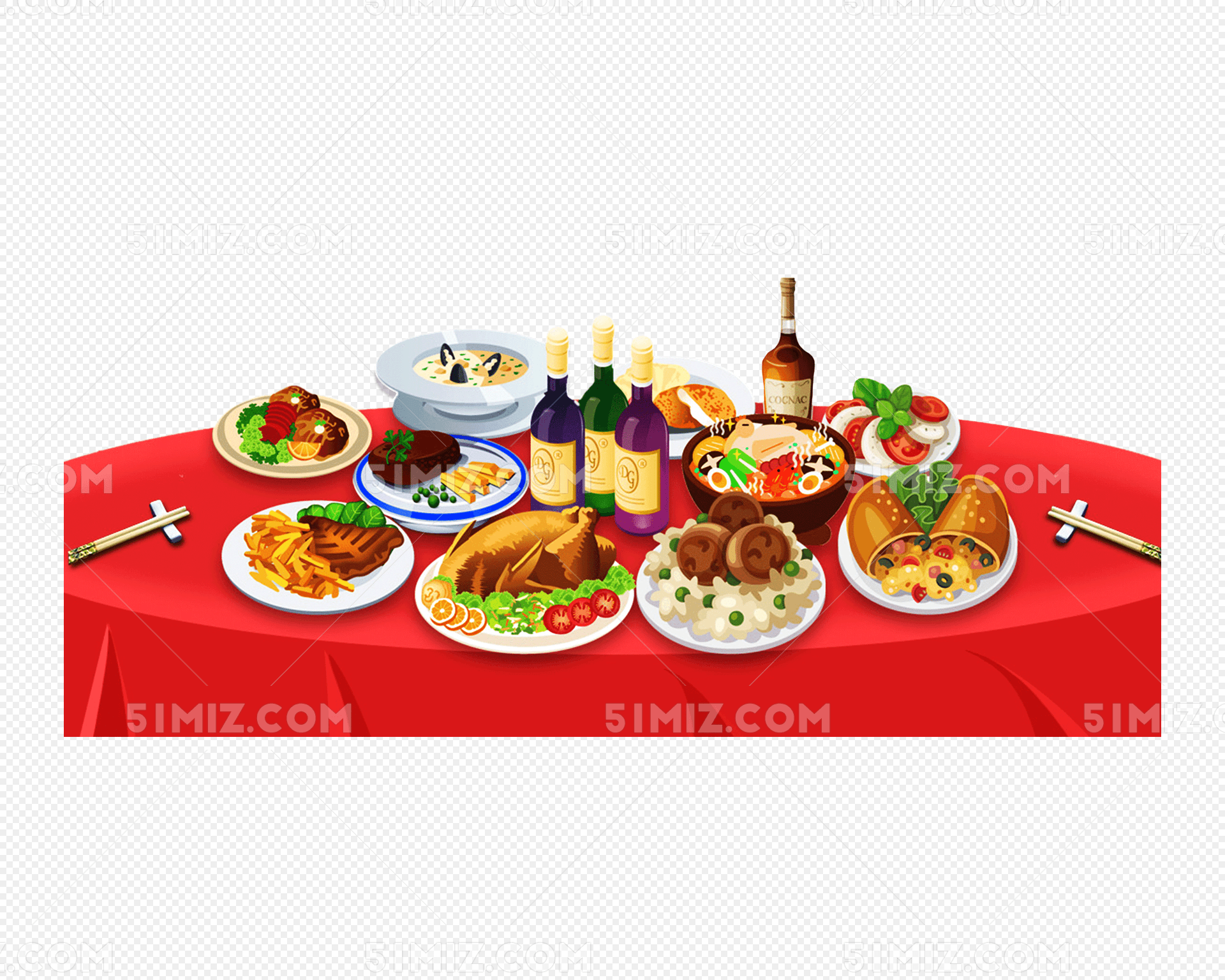 年夜饭美食png免抠图免费下载_png素材_觅知网