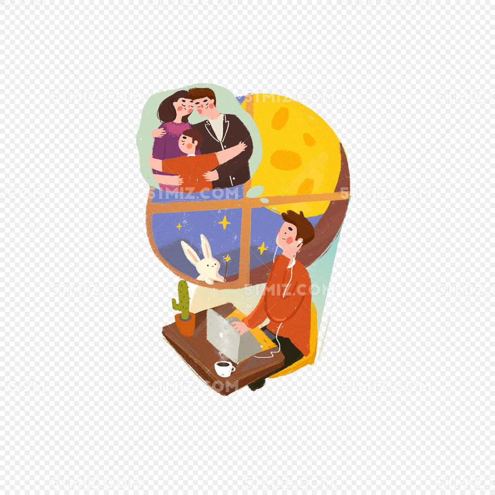创意手绘思念家人
