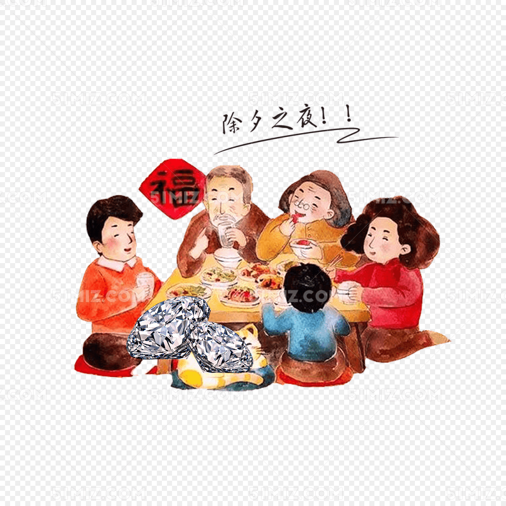 中国风除夕之夜团圆饭
