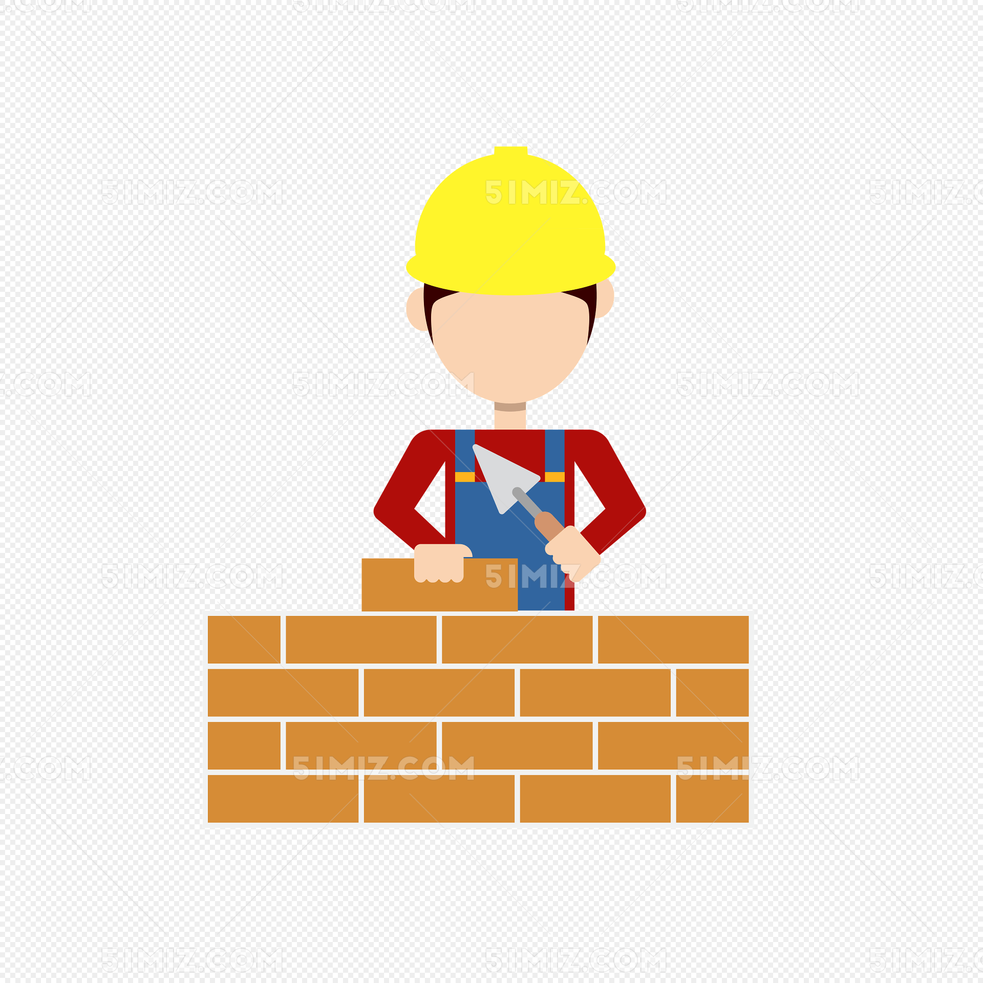 工人工地砌墙装修