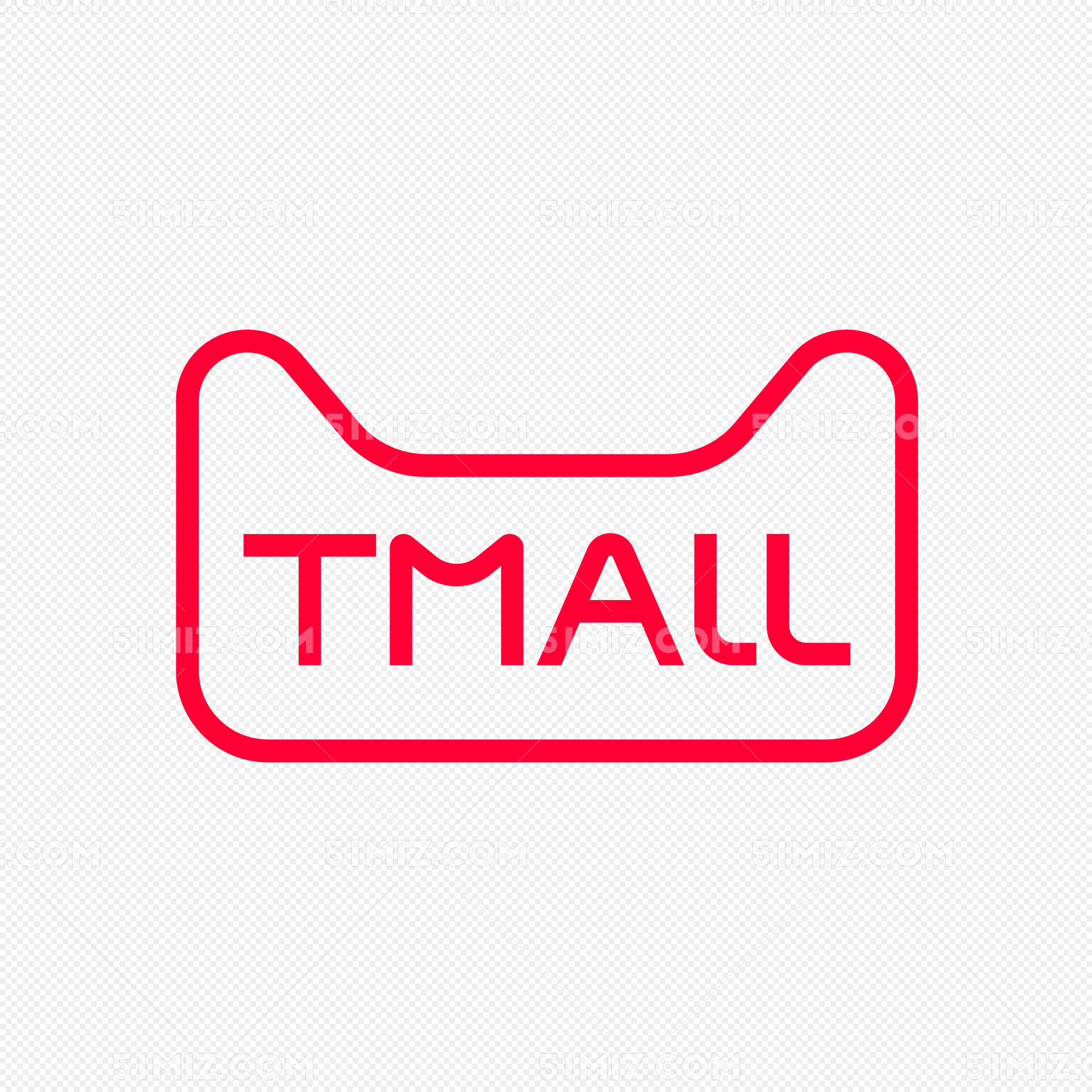 免费红色圆弧天猫双11logo图标