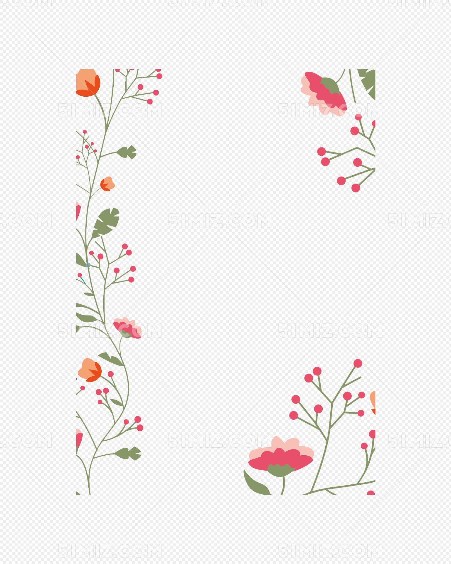 彩色花朵装饰花边边框图片素材免费下载 - 觅知网
