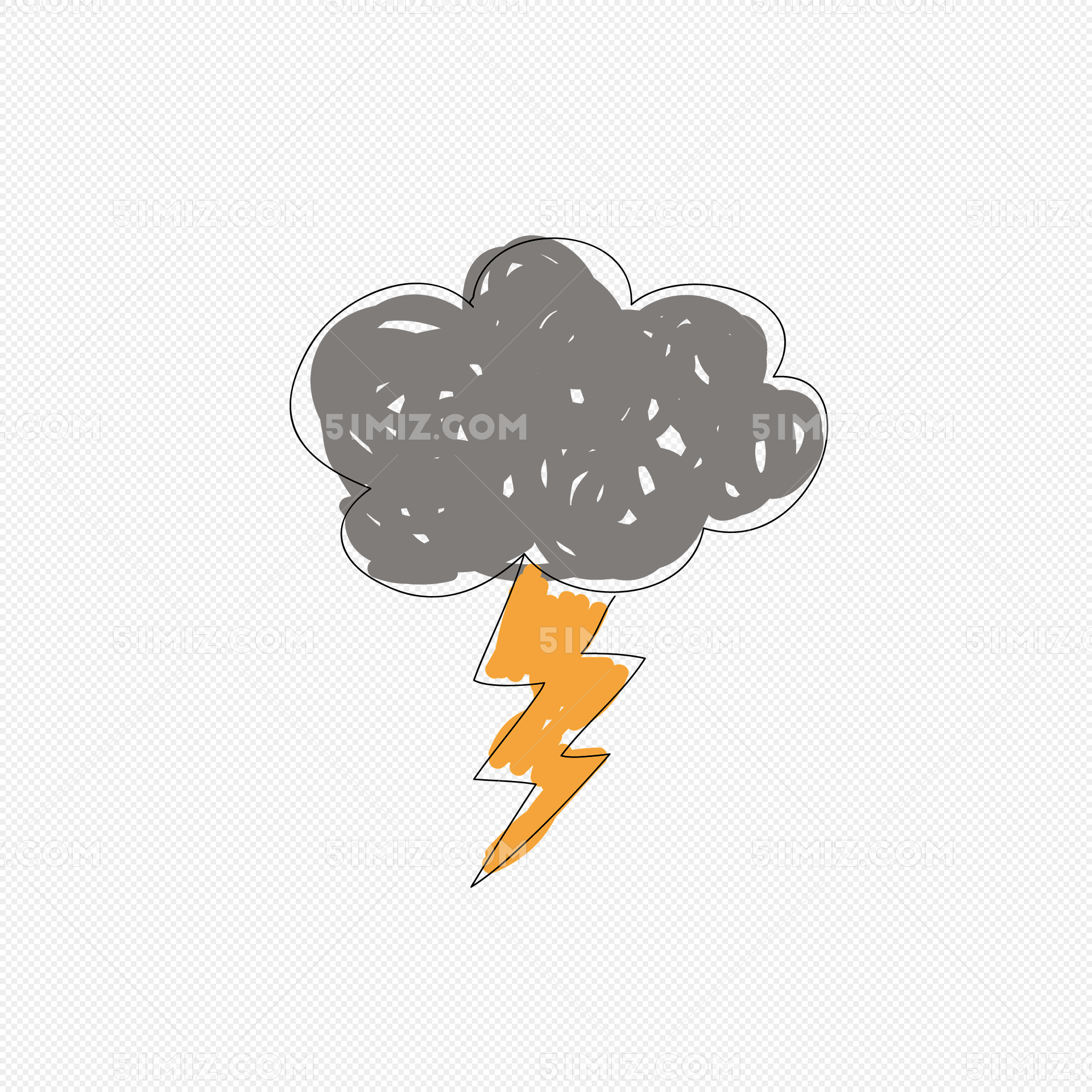 卡通雷电矢量图下载
