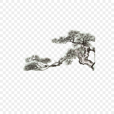 水墨画迎客松素材-水墨画迎客松素材图片下载-觅知网