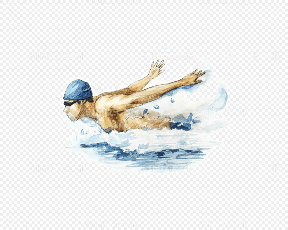 游泳插画