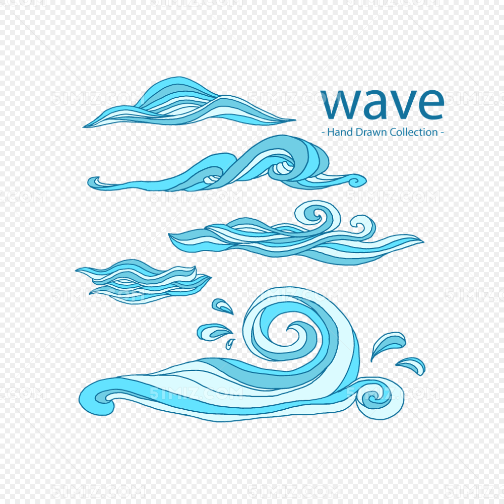 矢量水浪