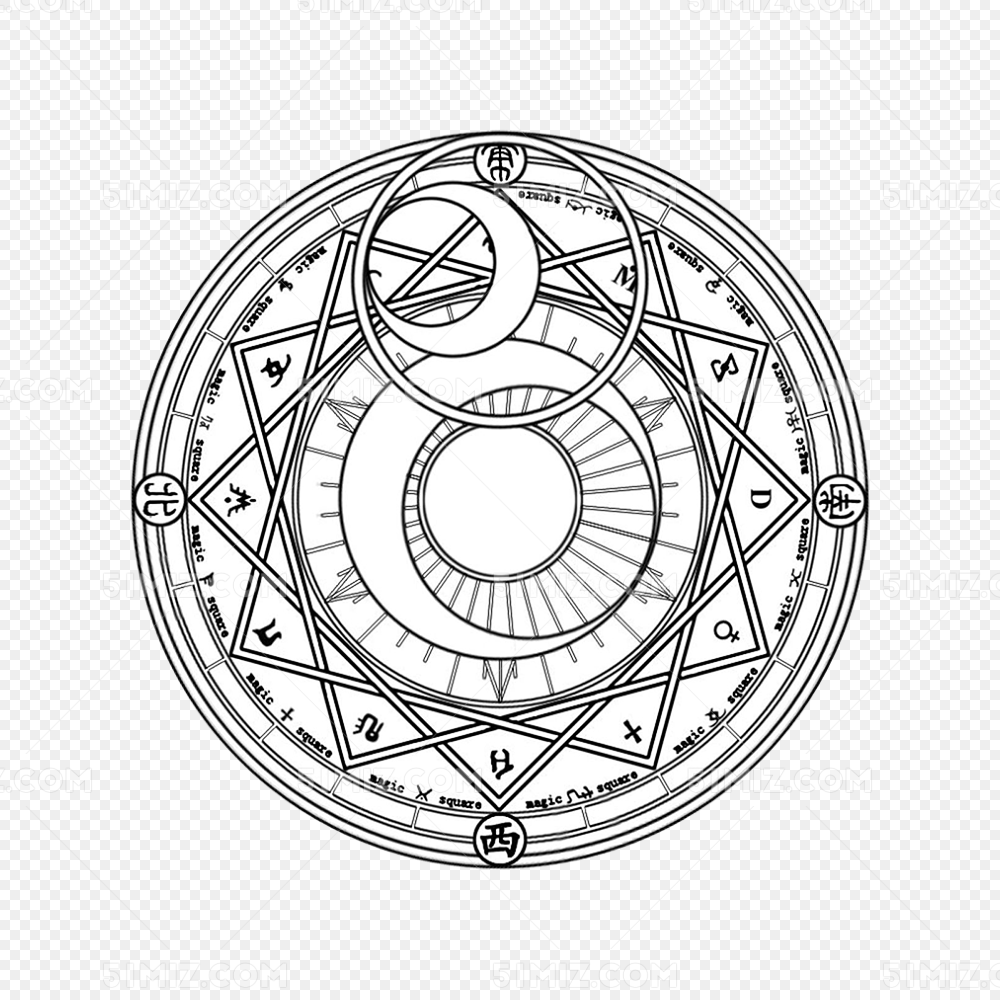 双月魔法阵图片素材免费下载_觅知网