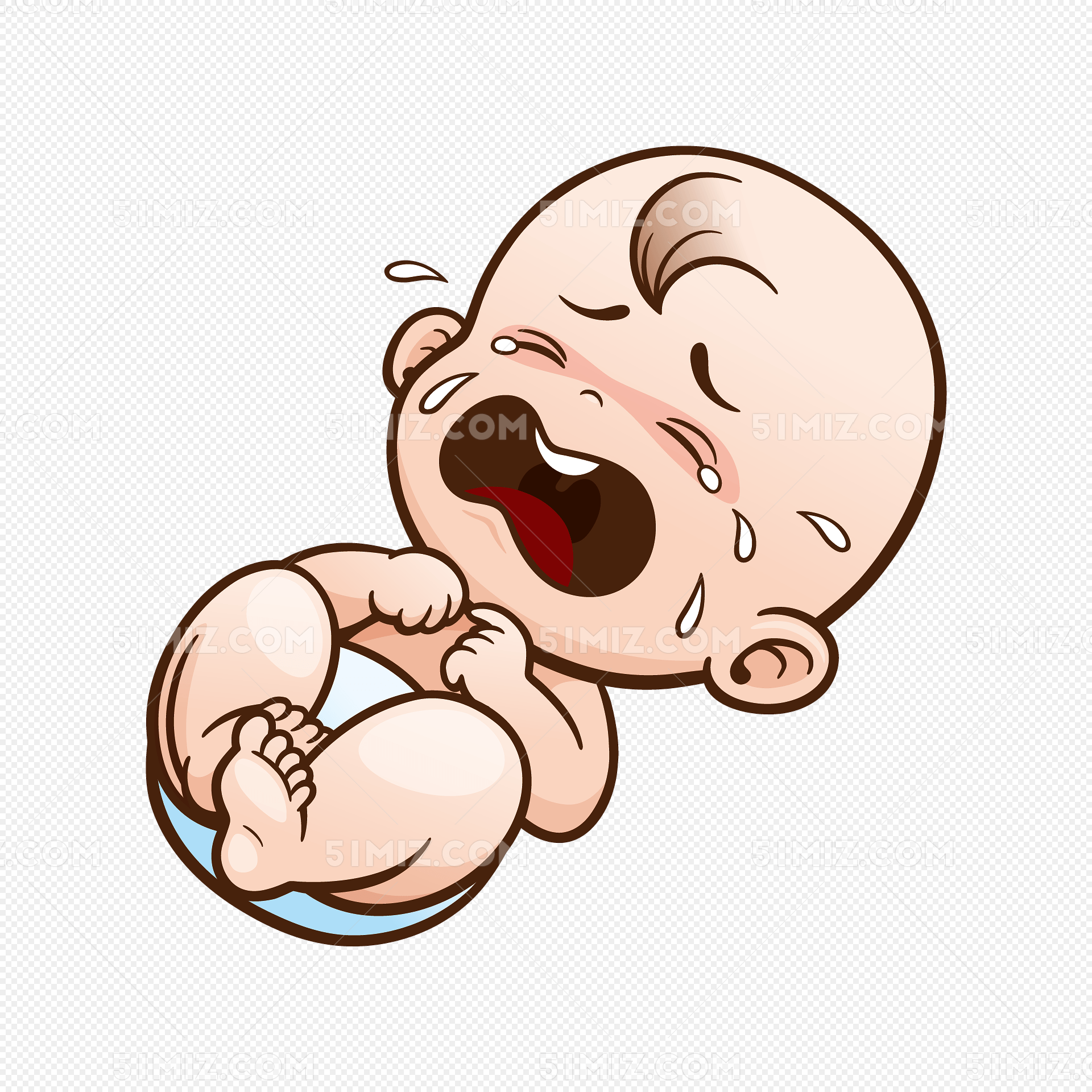 卡通伤心哭泣的宝宝