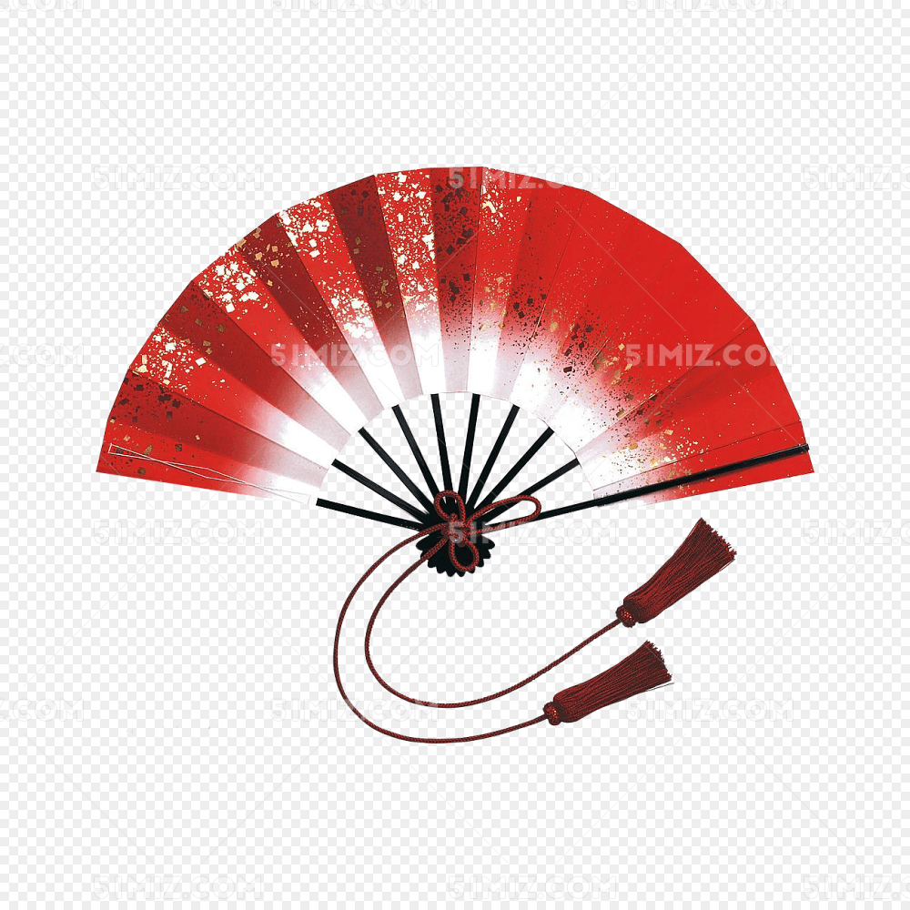 卡通红色折扇