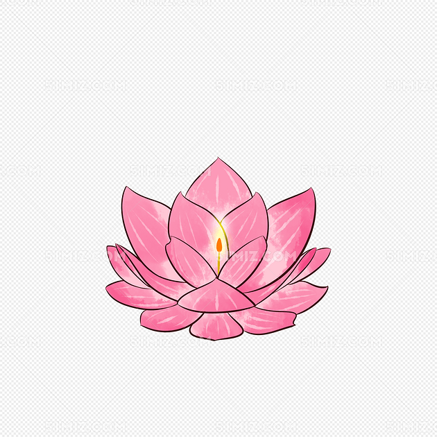 手绘莲花灯矢量插画