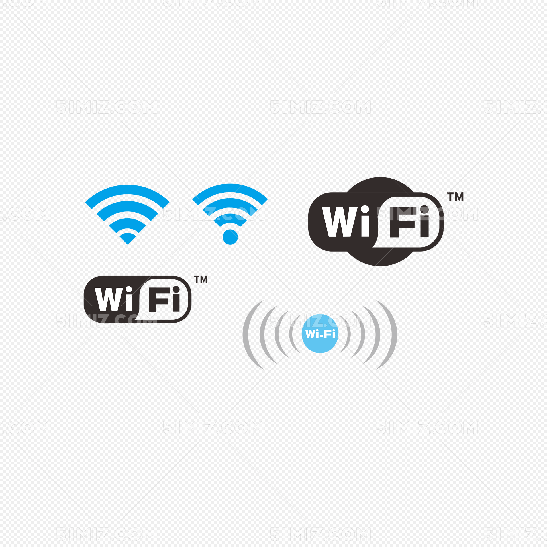 无线网络wifi图标矢量素材