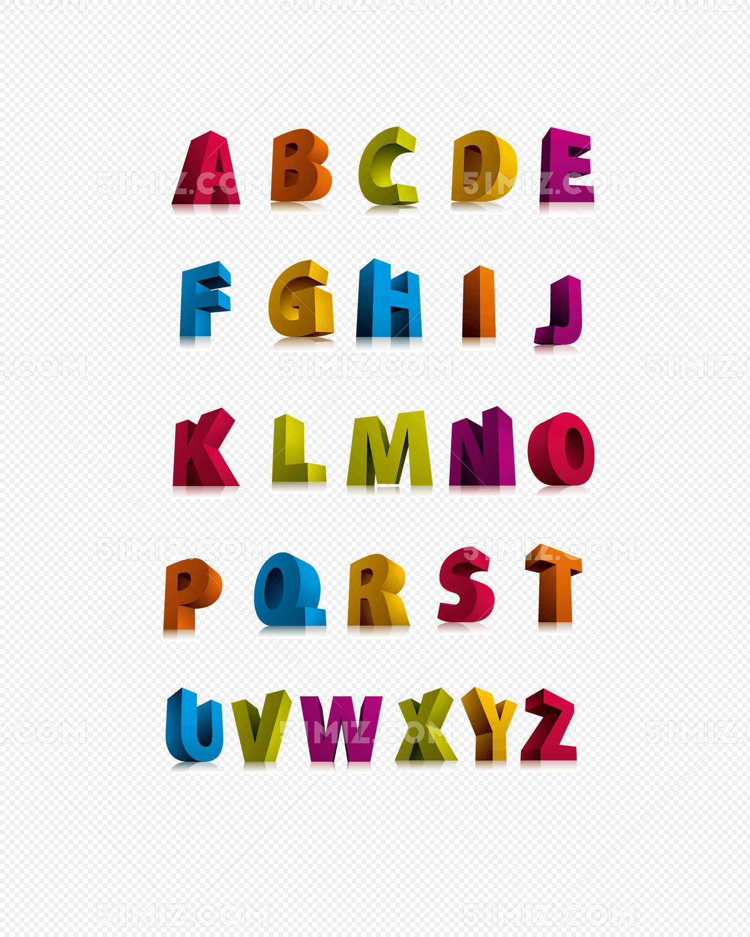 3d立体字母设计矢量素材