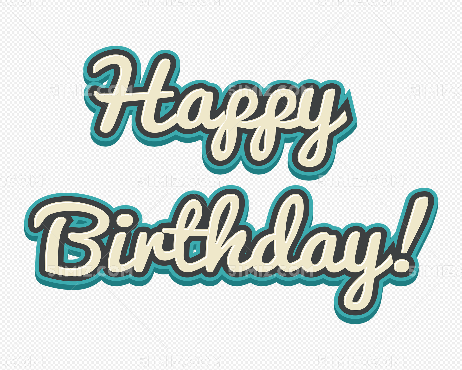 卡通英文生日快乐