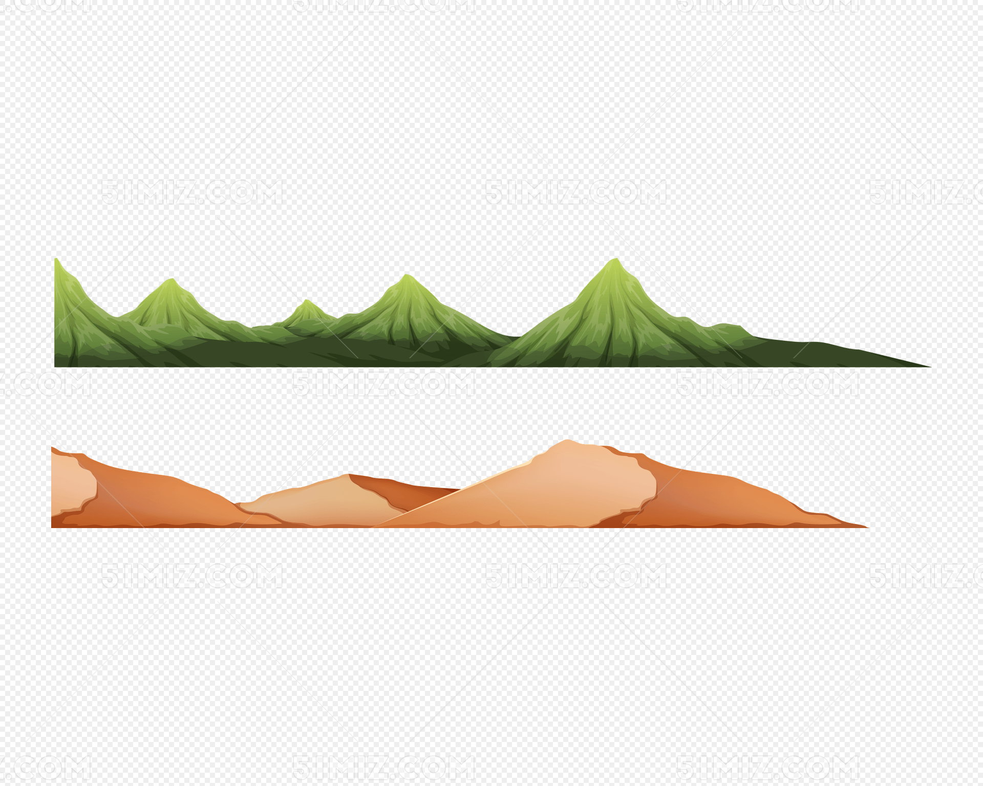 矢量手绘山坡
