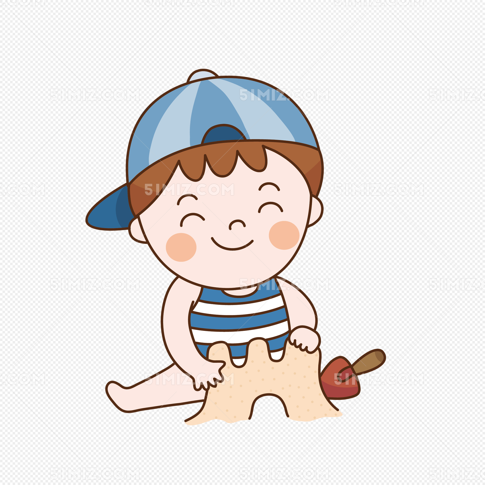 玩沙子的男孩