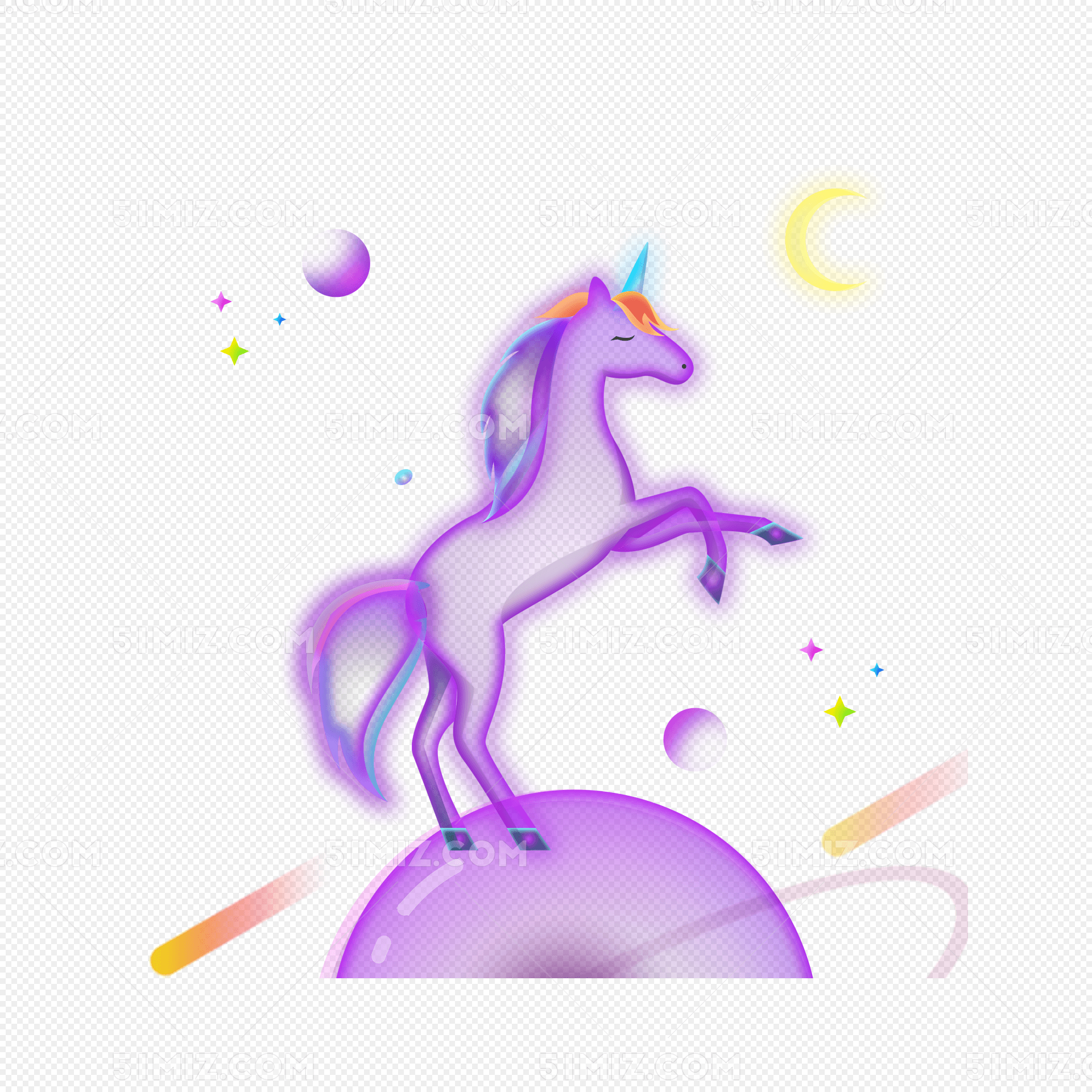 炫彩透气渐变星星月亮独角兽设计免费下载 幻想之光 梦幻之光 梦幻