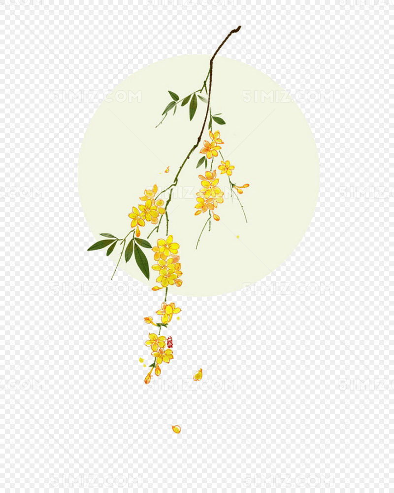 中秋桂花枝素材
