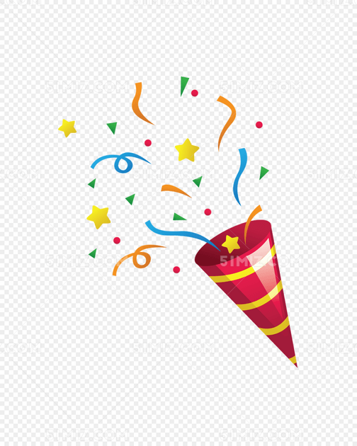矢量元素生日红色礼炮