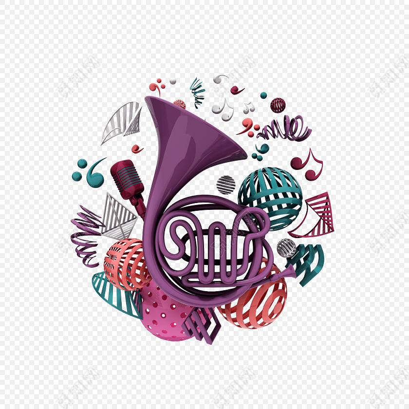 嘻哈风艺术节音乐乐器组合背景素材