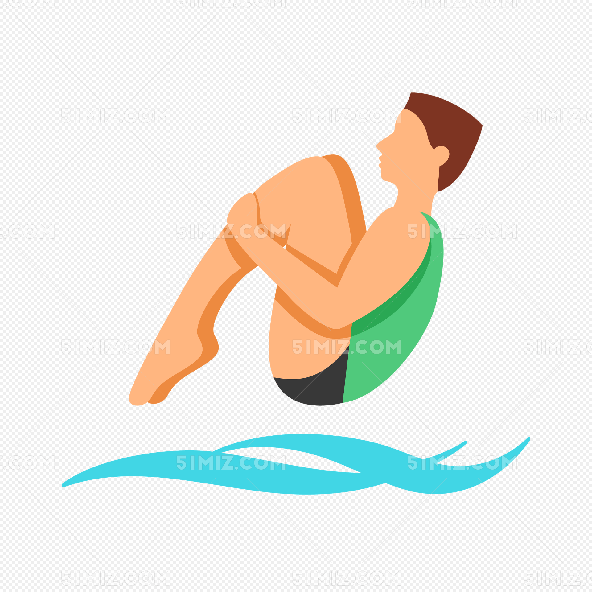 男运动员跳水