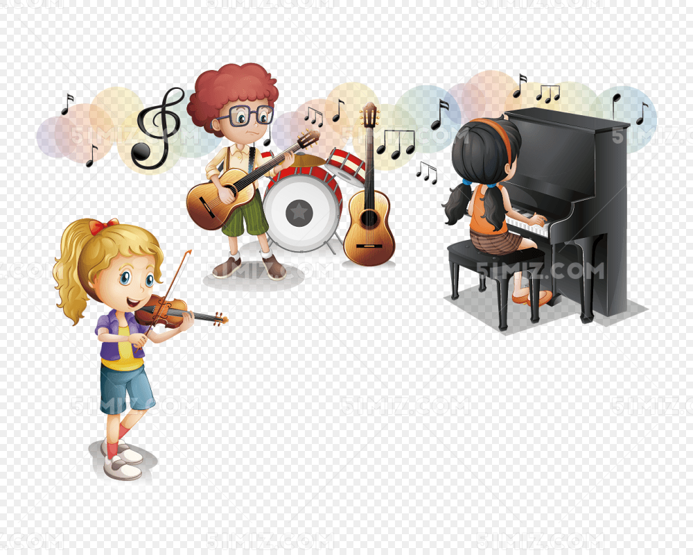 儿童音乐室乐队插画