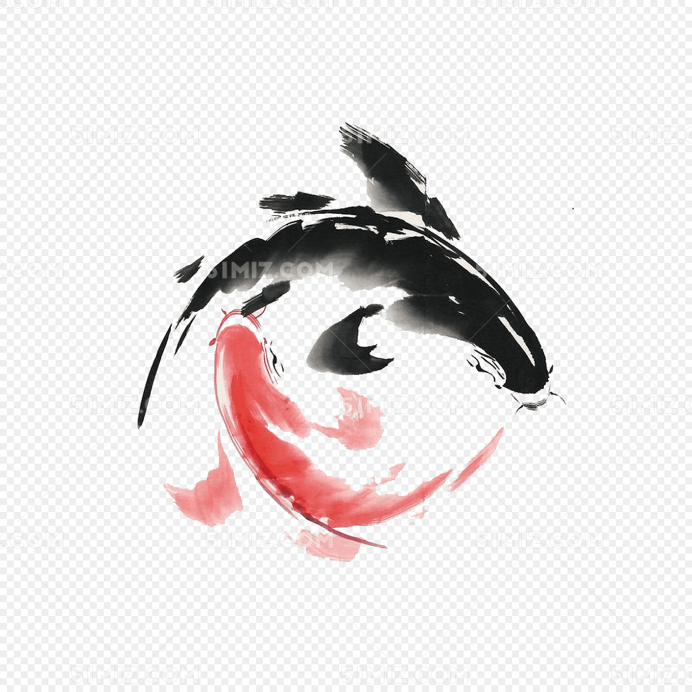 水墨阴阳鱼图