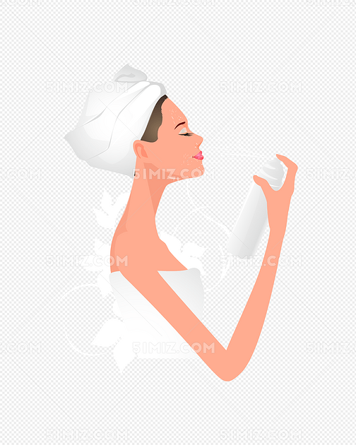 漂亮女人 喷香水卡通