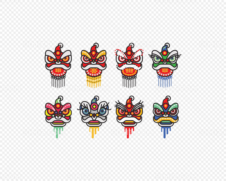 传统中国舞狮狮头