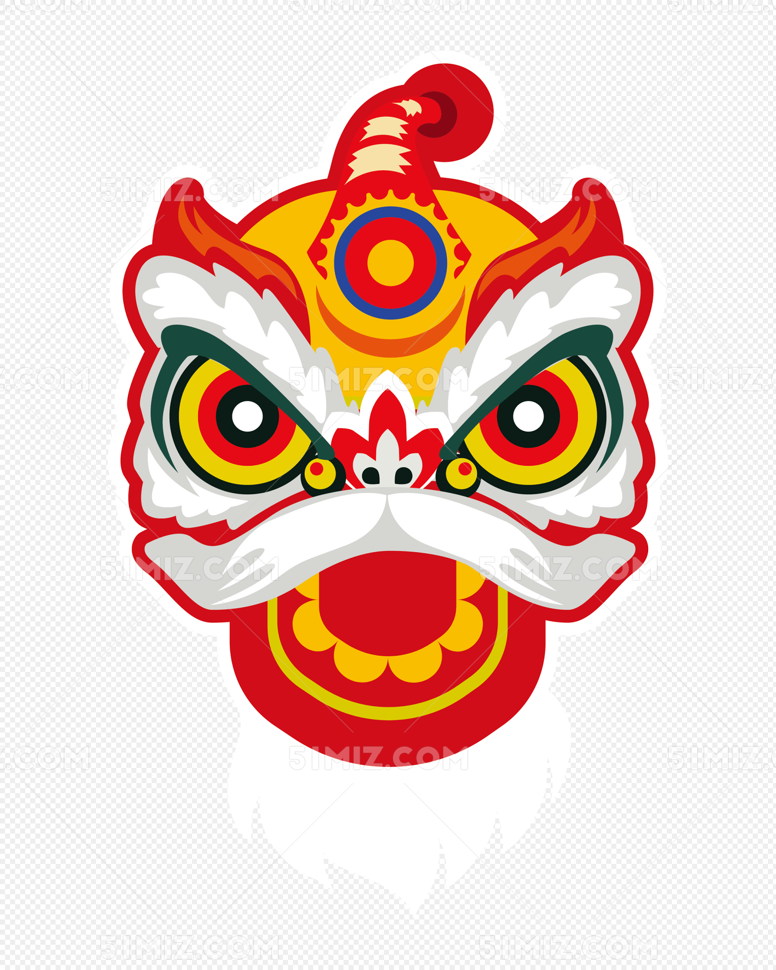 春节卡通舞狮狮子头