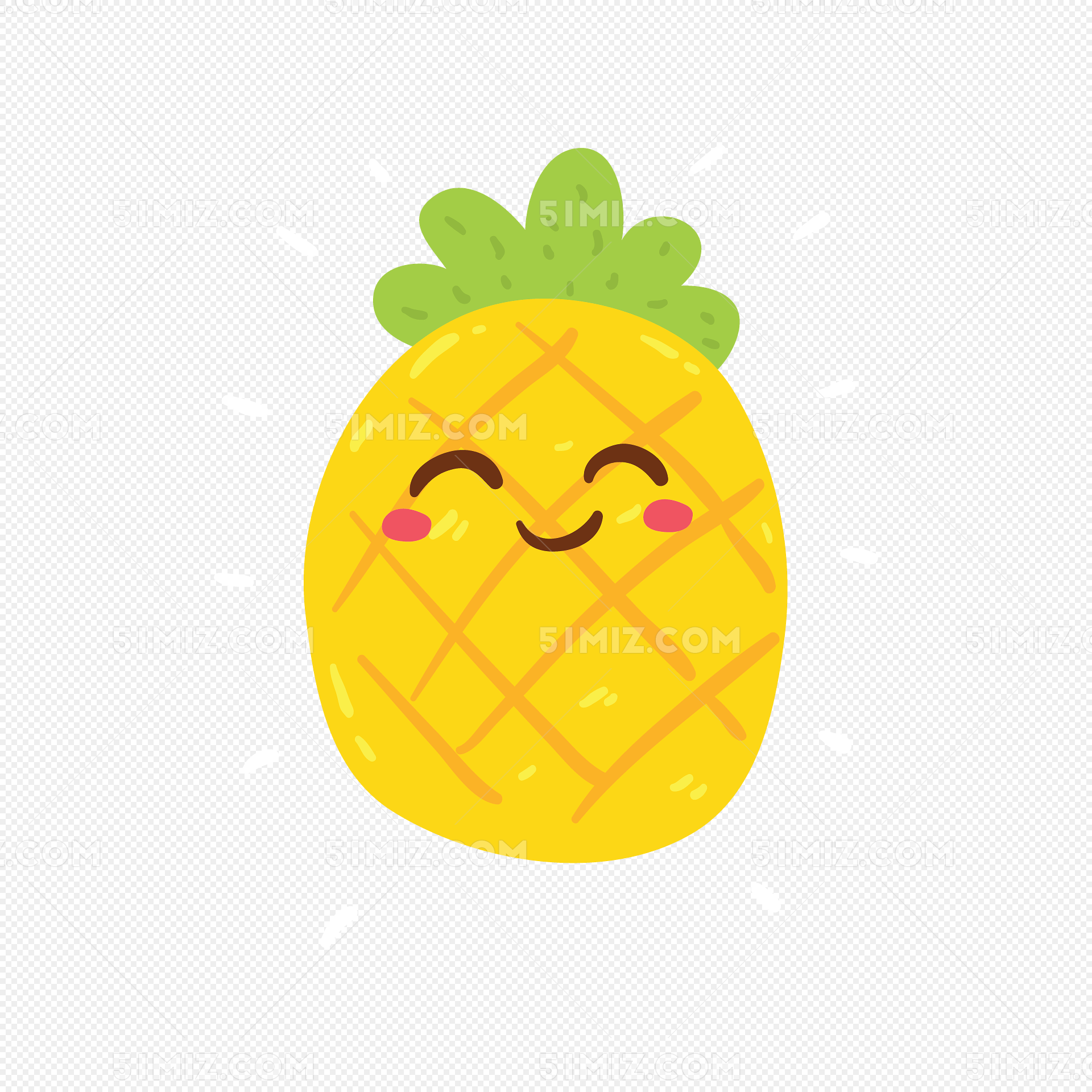 你好夏天卡通菠萝