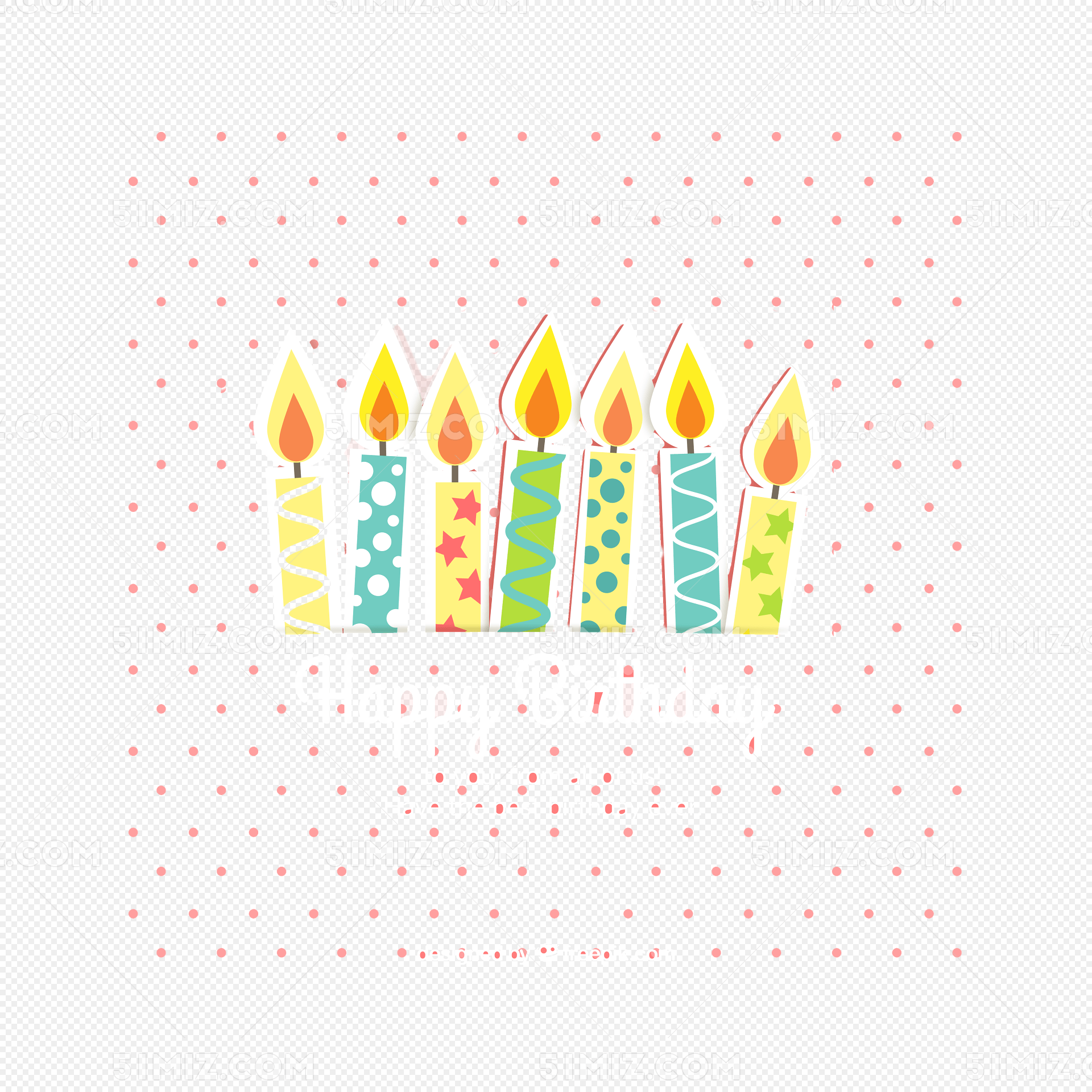 卡通蜡烛生日快乐背景