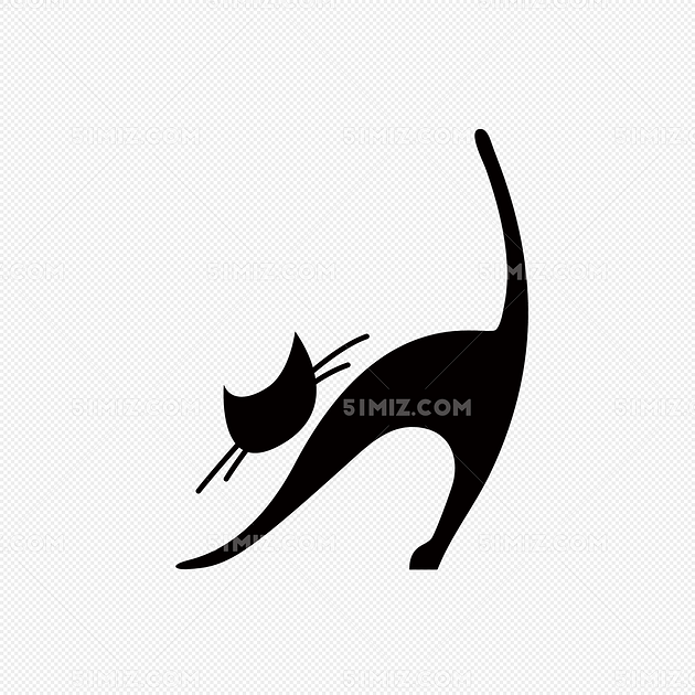 黑色猫咪剪影