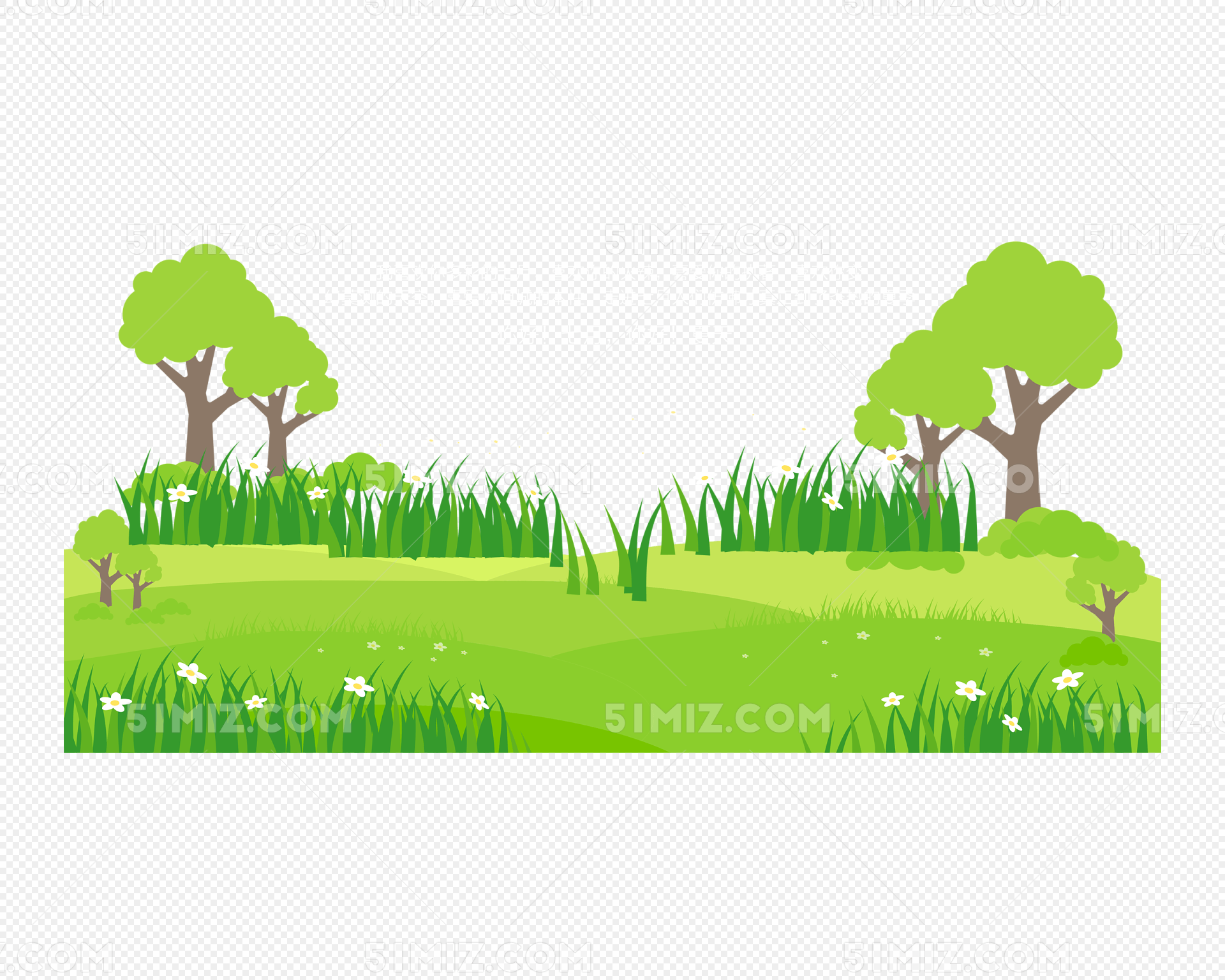 绿色卡通草地