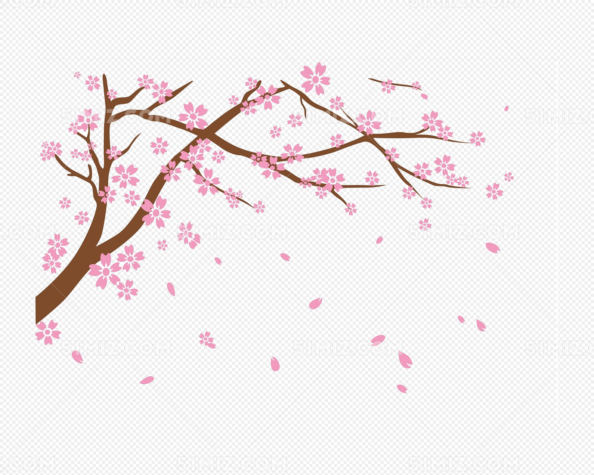 飘落樱花免抠素材