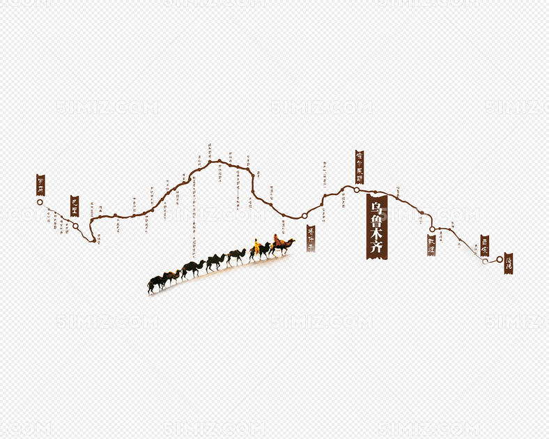 丝绸之路线路图