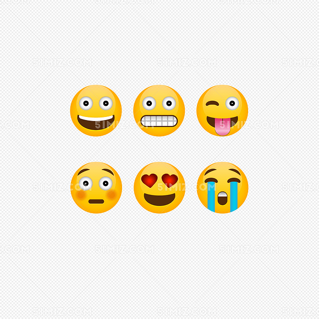 矢量emoji黄色笑脸表情包