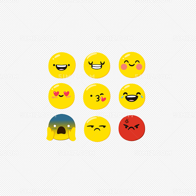 矢量emoji简约手绘表情包