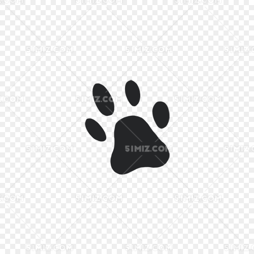 手绘卡通图标手绘动漫小熊脚印
